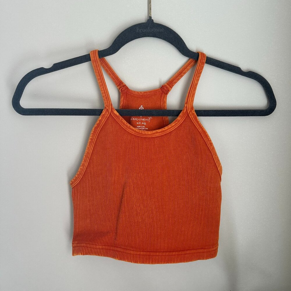 Free People Happiness Runs Crop Tank in Orange Size M/L